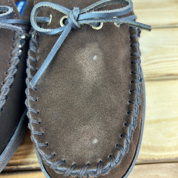 Nunn Bush Mens Size 10 Slippers Eddie Mocassin Brown Leather Faux Fur Plaid - Picture 5 of 14